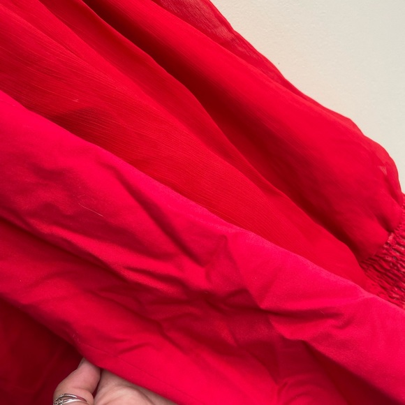 Red express button down blazer, size 10 - Picture 14 of 15